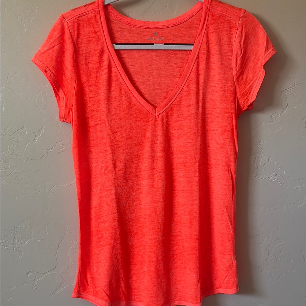 Athleta Bright Orange Short Sleeve Tee